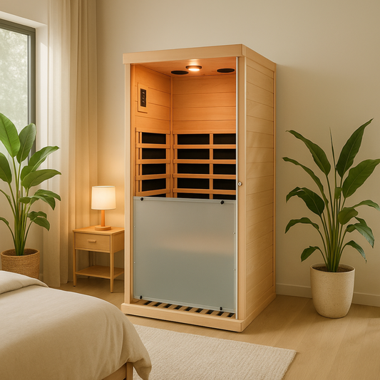 Large Glass Single-Person Infrared Hemlock Sauna – Zenvive Euphoria 2