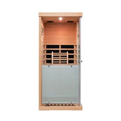 Large Glass Single-Person Infrared Hemlock Sauna – Zenvive Euphoria 2